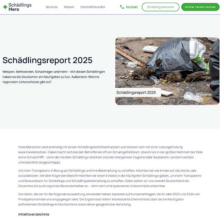 25-06-18 Screenshot von schaedlingshero.de der Seite Schädlingsreport 2025