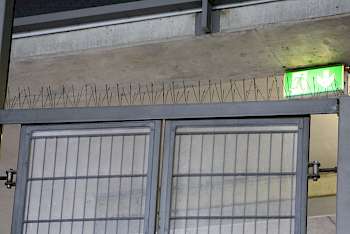 Die abnehmbaren Spikes bei den VIP-Logen.