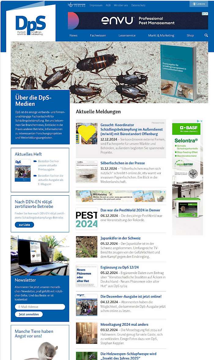 Screenshot von www.schaedlings.net am 12.12.2024